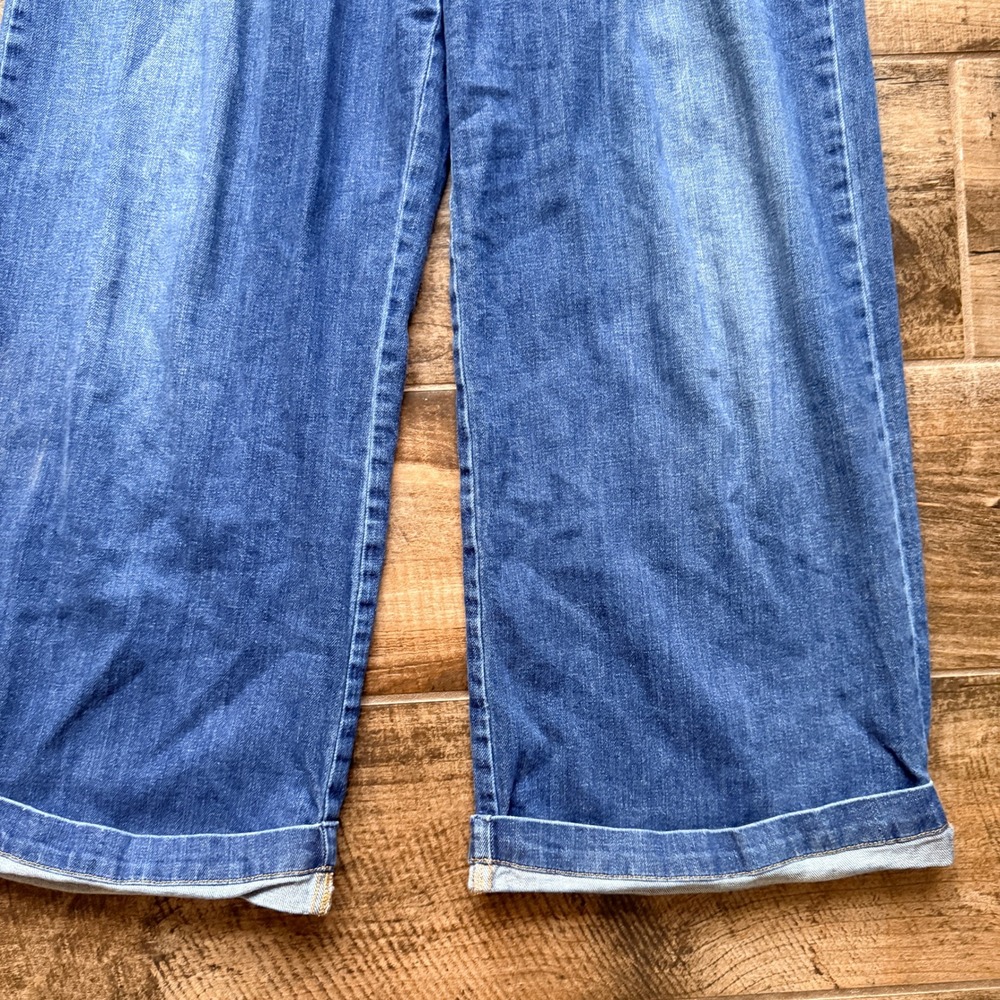 Anthropologie Pilcro Emory Pleated High-Rise Cuffed Wide-Leg Jeans, Blue, 29 - Picture 5 of 12